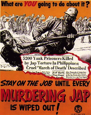 During WWII "anti-Jap" cartoon were produced for the public to promote it was "OK." to kill the "yellow devils"