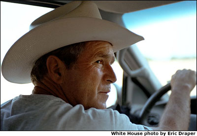 President Bush visiting part of Amewrica's heartland with its residents who voted for him