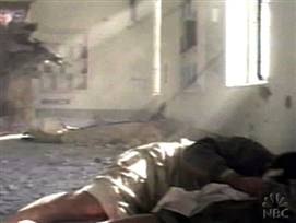 U.S. marine killing a wounded Iraqi in battle situation