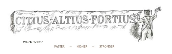 The Olympics is competing with Terrorism with the Olympic motto: Citius-Altius-Fortius"