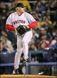 Pitcher Curt Schilling, an example of a player rising to the occasion