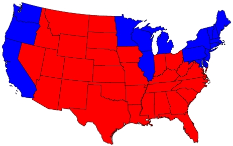 "Real America" has its roots in the red states which comprise 77% of the U.S. real estate that voted for President Bush